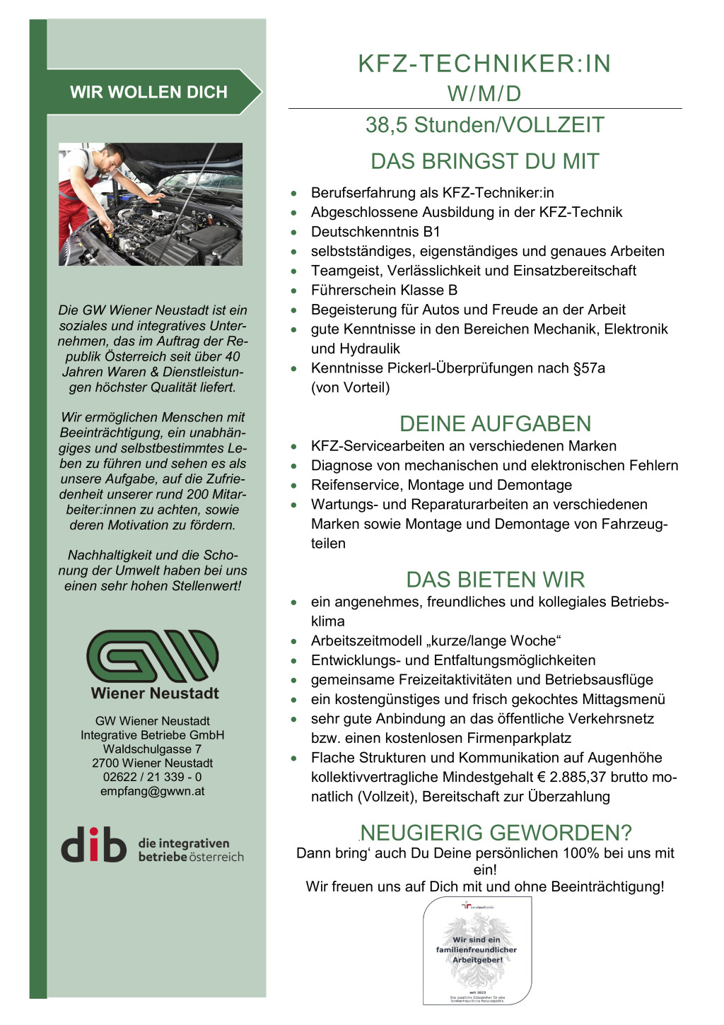 KFZ-Techniker:in m/w/d
