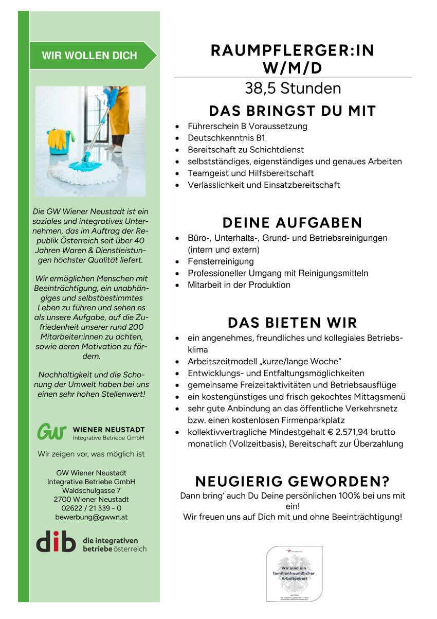 Raumpfleger:in (m/w/d)
