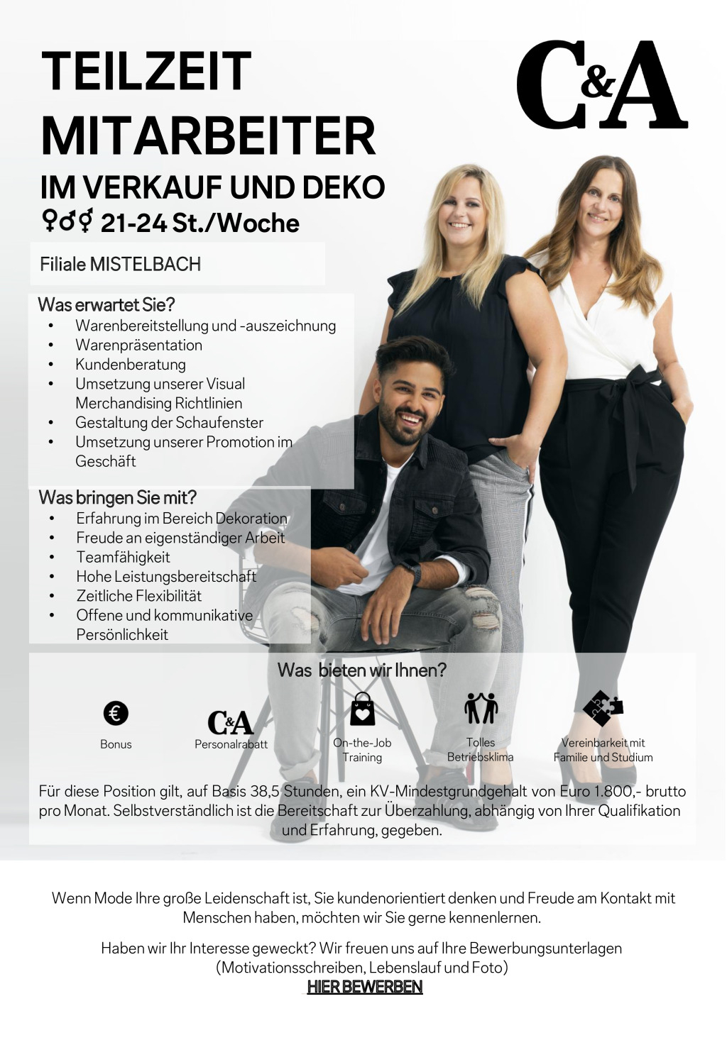 Teilzeit Mitarbeiter (m/w/d) im Verkauf