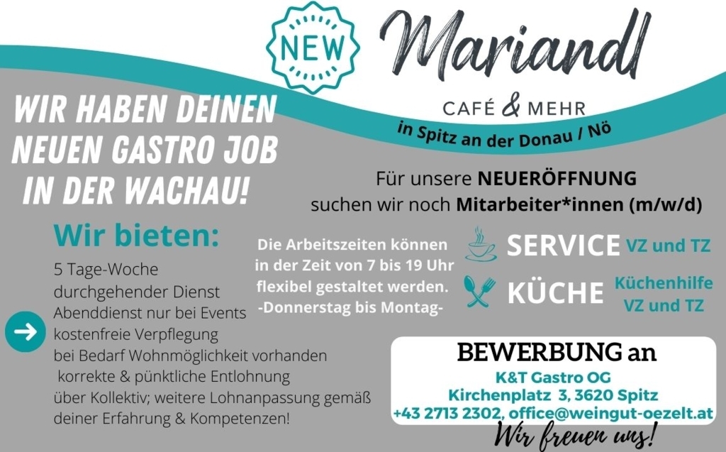 Dein neuer Job im Cafe Mariandl