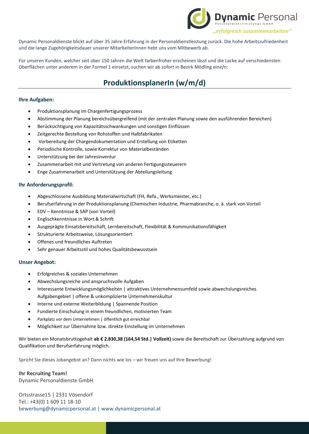 ProduktionsplanerIn (w/m/d)