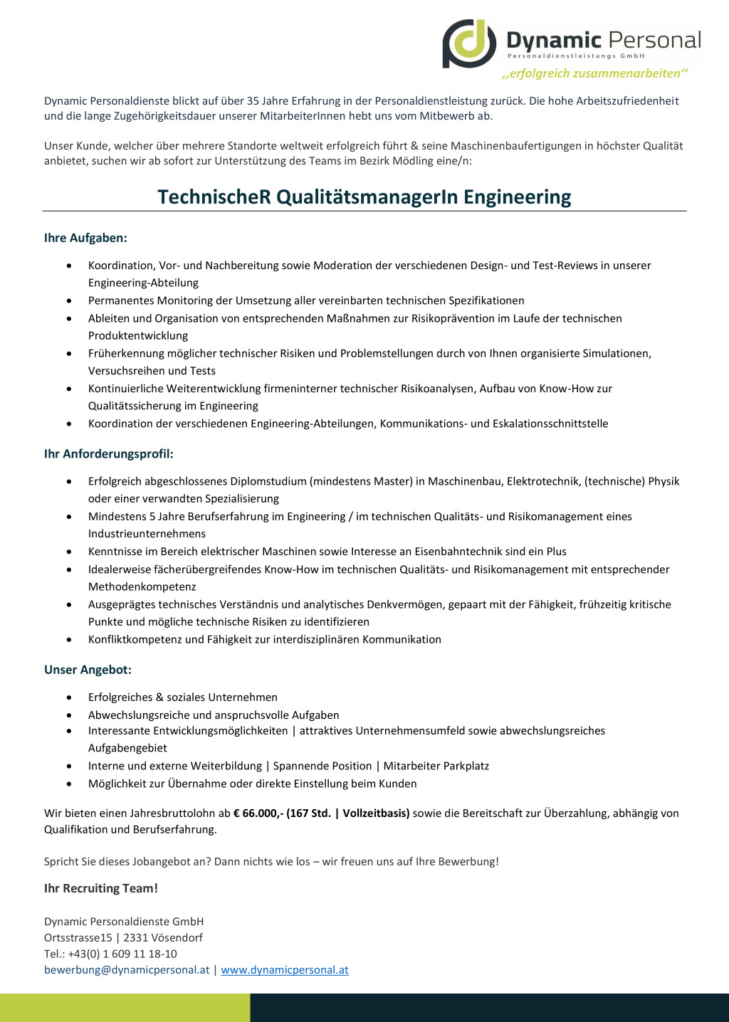 TechnischeR QualitätsmanagerIn Engineering